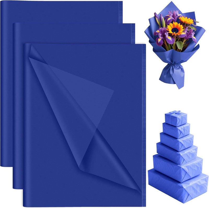 PLULON 120 Sheets Blue Tissue Paper for Gift Bags, Gift Wrapping Paper Tissue Bulk for Crafts Packaging Birthday Baby Shower, Wedding Holiday Flower Bachelorette Bridal Party Decorations - Image 1